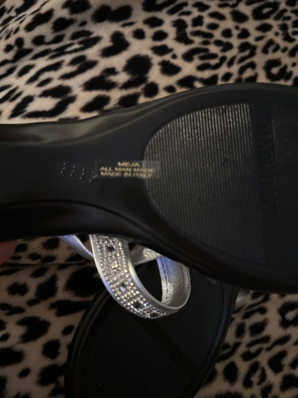 Silver Beaded Thong Sandals Toscanella Italy 10 - Picture 3 of 3